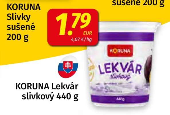 KORUNA Slivky sušené 200 g
