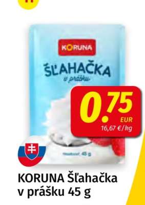 KORUNA Šľahačka v prášku 45 g