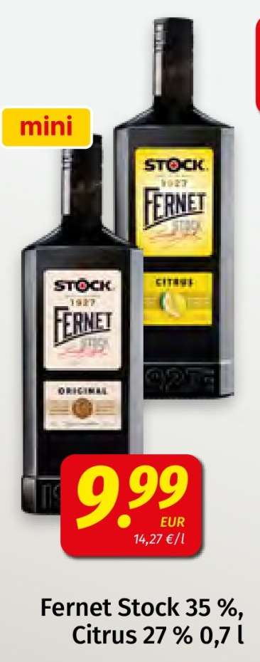 Fernet Stock 35 %, Citrus 27 % 0,7 l