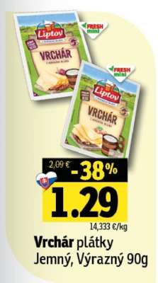 Vrchár plátky Jemný, Výrazný 90g
