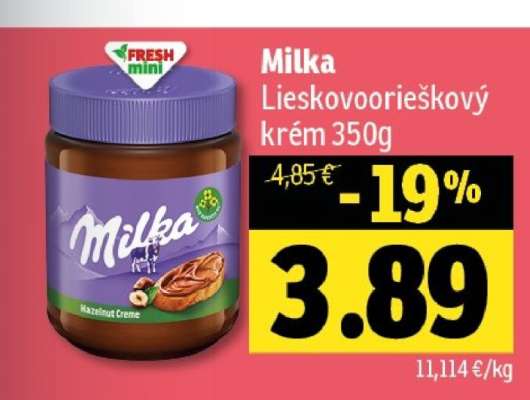 Milka lieskovoorieškový krém 350g