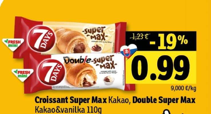 Croissant Super Max Kakao, Double Super Max Kakao & vanilka 110g