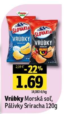 Vrúbky Morská soľ, Pálivky Sriracha 120g
