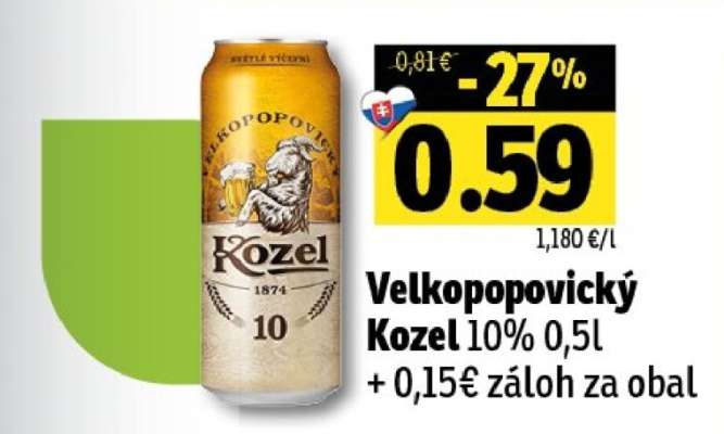 Veľkopopovický Kozel 10% 0,5l