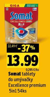Somat tablety do umývačky Excellence premium 5in1 54ks