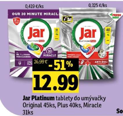 JAR PLATINUM Tablety do umývačky