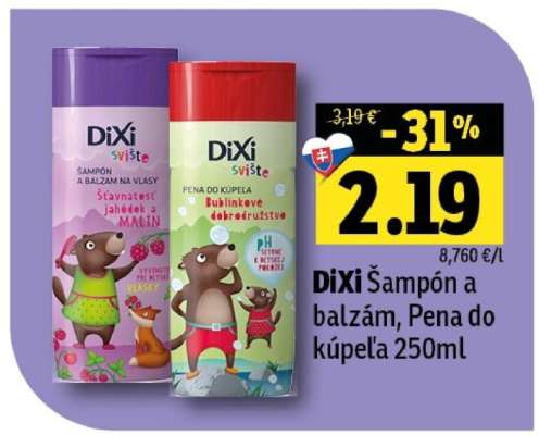 DiXi Šampón a balzám, Pena do kúpeľa 250ml