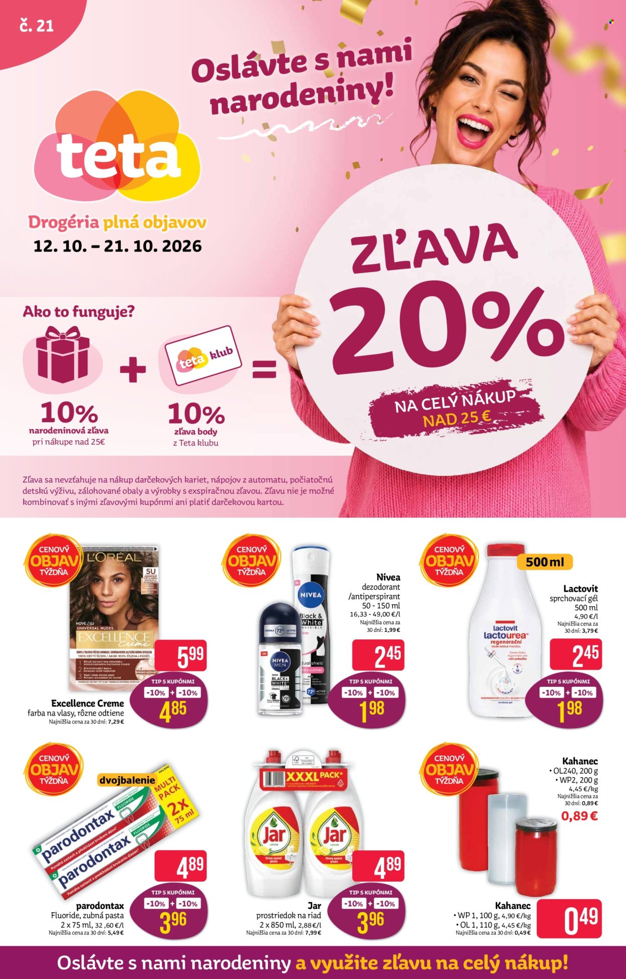 Leták Teta drogerie - 12.10.2026 - 21.10.2026. Strana 1