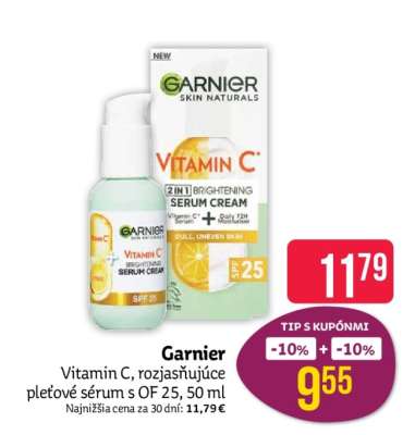 Garnier Vitamin C, rozjasňujúce pleťové sérum s OF 25, 50 ml