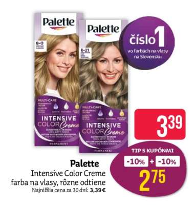 Palette Intensive Color Creme farba na vlasy rôzne odtiene