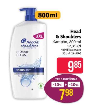 Head & Shoulders šampón, 800 ml