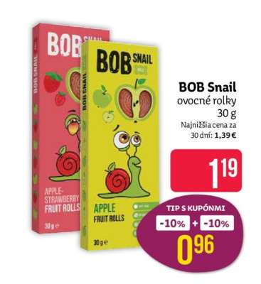 BOB Snail ovocné rolky 30 g