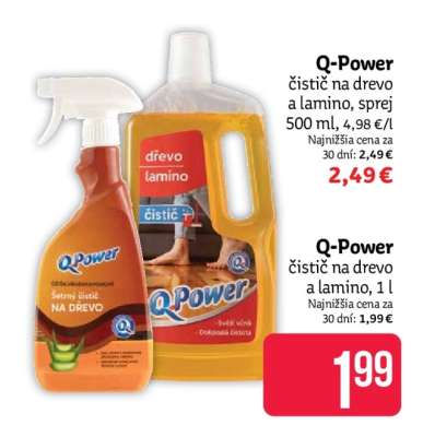 Q-Power čistič na drevo a lamino, 1 l