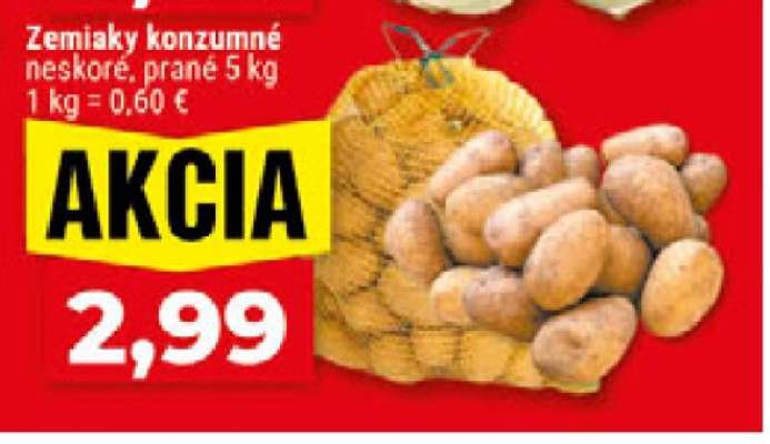 Zemiaky konzumné neskoré, prané 5 kg
