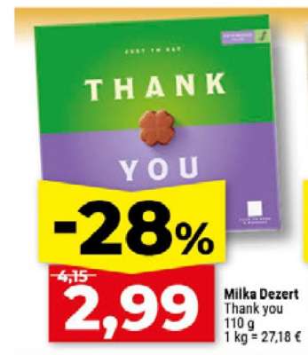 Milka Dezert Thank you