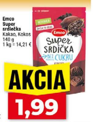 Emco Super srdiečka Kakao, Kokos