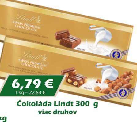 Čokoláda Lindt 300 g