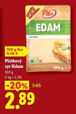 Plátkový syr Eidam