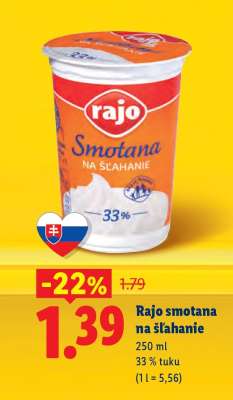 Rajo smotana na šľahanie