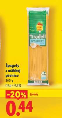 Špagety z mäkkej pšenice