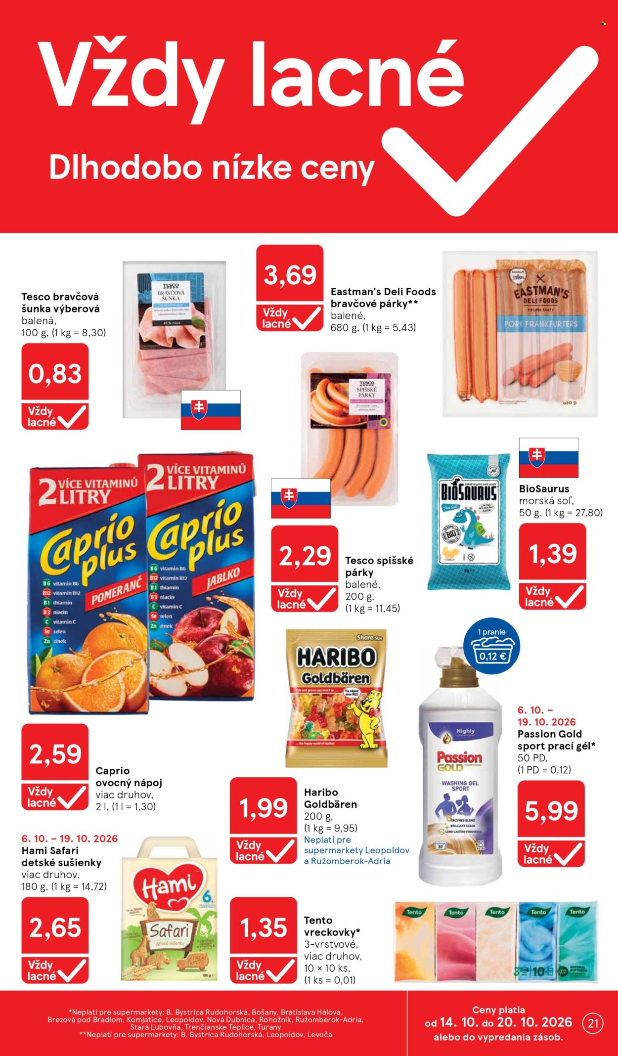Leták TESCO supermarket - 14.10.2026 - 20.10.2026. Strana 21