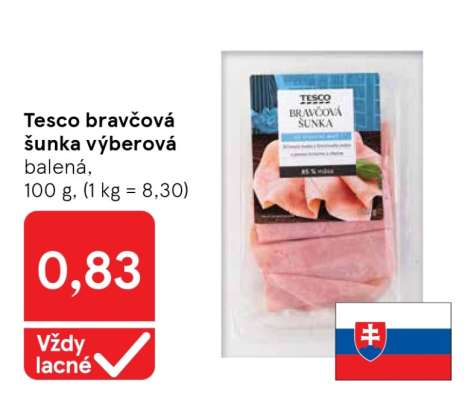 Tesco bravčová šunka výberová