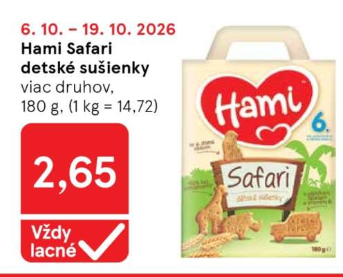 Hami Safari detské sušienky