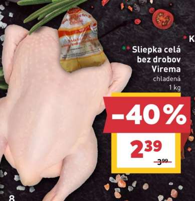 Sliepka celá bez drobov Virema