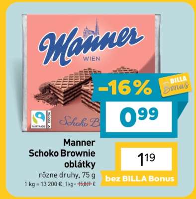 Manner Schoko Brownie oblátky