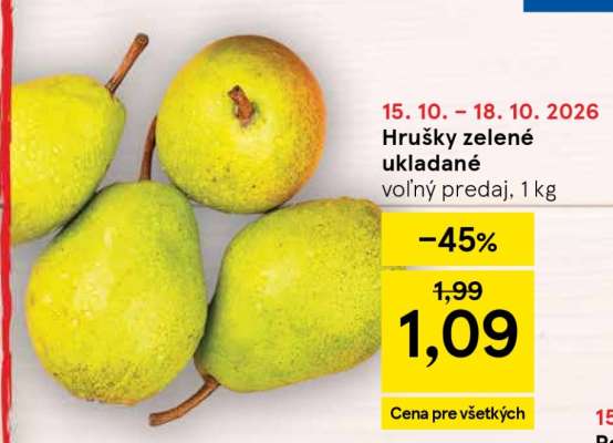 Hrušky zelené ukládané