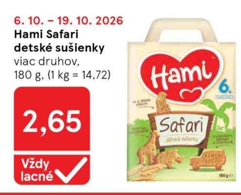 Hami Safari detské sušienky