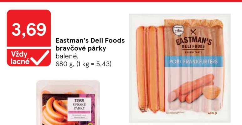 Eastman's Deli Foods bravčové párky**