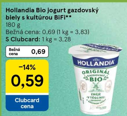 Hollandia Bio jogurt gazdovský biely s kultúrou BiFi***
