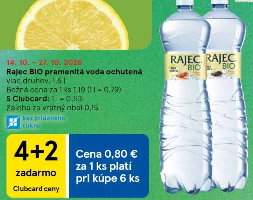 Rajec BIO pramenitá voda ochutená