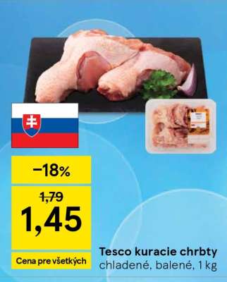 Tesco kuracie chrbty