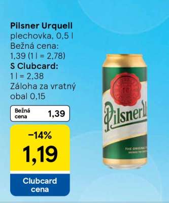 Pilsner Urquell plechovka, 0,5 l