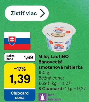Milsy LactiNO Bánovecká smotanová nátierka