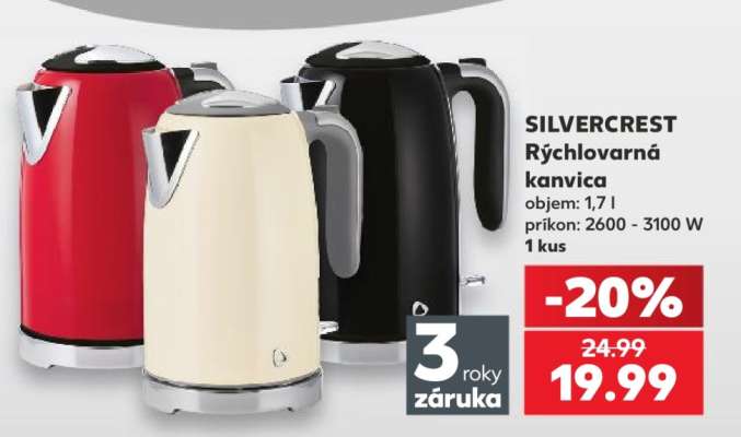 Silvercrest Rýchlovarná kanvica