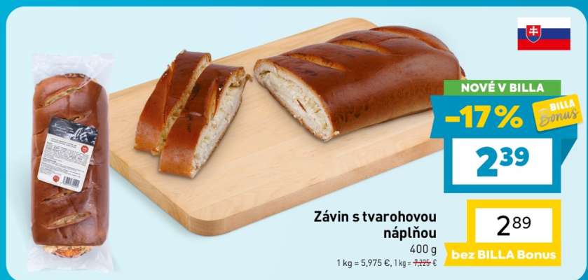 Závin s tvarohovou náplňou