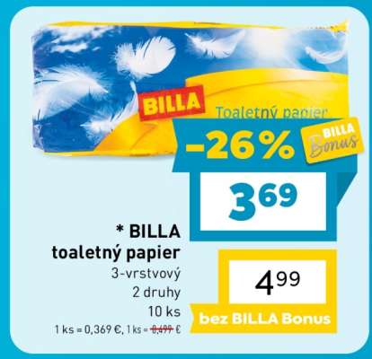 BILLA toaletný papier