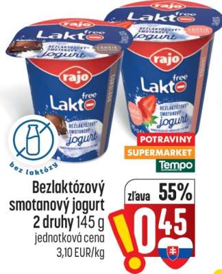 Bezlaktózový smotanový jogurt