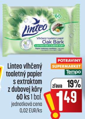 Linteo vlhčený toaletný papier s extraktom z dubovej kôry