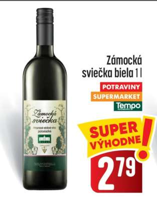 Zámocká sviečka biela 1l