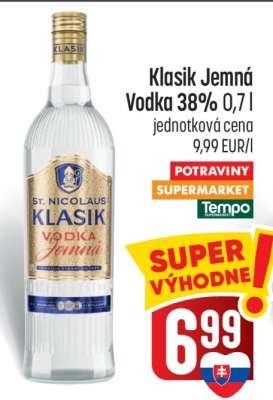 Klasik Jemná Vodka 38% 0,7 l