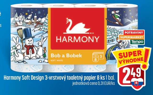 Harmony Soft Design 3-vrstvový toaletný papier