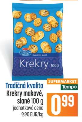 Tradičná kvalita Krekry makové slané