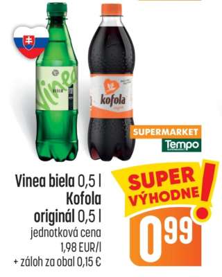 Vinea biela 0,5 l / Kofola originál 0,5 l