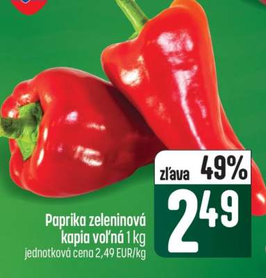 Paprika zeleninová kapia voľná 1 kg