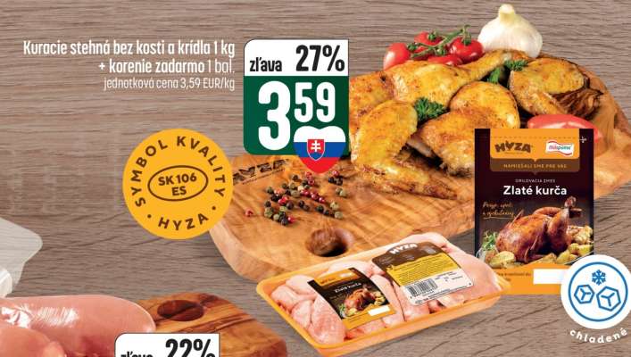 Kuracie stehná bez kosti a krídla 1 kg