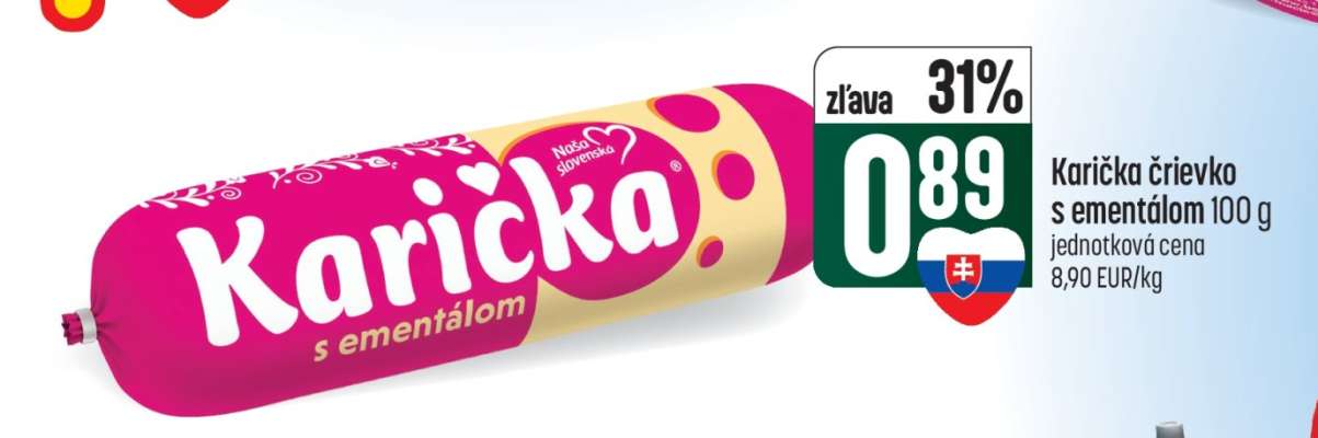 Karička črievko s ementálom 100 g